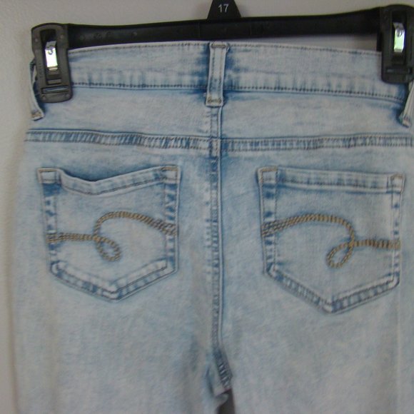 Justice High Rise Jeggings size 12 Jeans Button Fly Distressed - Picture 8 of 9
